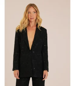 Alma en Pena Chaquetas|BLAZER ENCAJE CON LENTEJUELAS