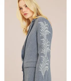 Alma en Pena Chaquetas|BLAZER MANGAS BORDADAS