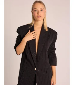 Alma en Pena Chaquetas|BLAZER RAYA DIPLOMÁTICA BRILLOS