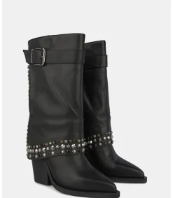 Alma en Pena Botas De Tacón|BOTA CON TACHUELAS Y HEBILLA