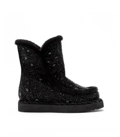 Alma en Pena Botines Planos|BOTÍN CON PELO Y PEDRERÍA