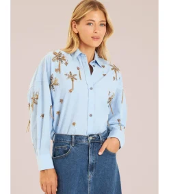 Alma en Pena Camisas|CAMISA CON PEDRERÍA COLGANTE