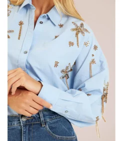 Alma en Pena Camisas|CAMISA CON PEDRERÍA COLGANTE