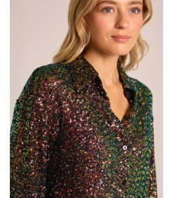 Alma en Pena Camisas|CAMISA CUBIERTA DE LENTEJUELAS