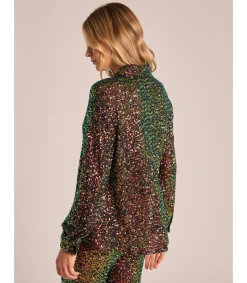 Alma en Pena Camisas|CAMISA CUBIERTA DE LENTEJUELAS