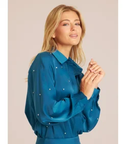 Alma en Pena Camisas|CAMISA SATINADA PEDRERÍA