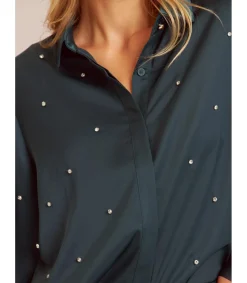 Alma en Pena Camisas|CAMISA SATINADA PEDRERÍA