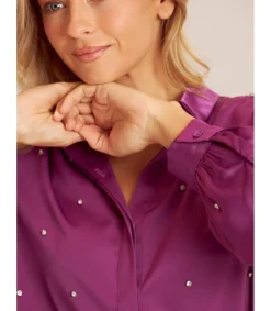 Alma en Pena Camisas|CAMISA SATINADA PEDRERÍA