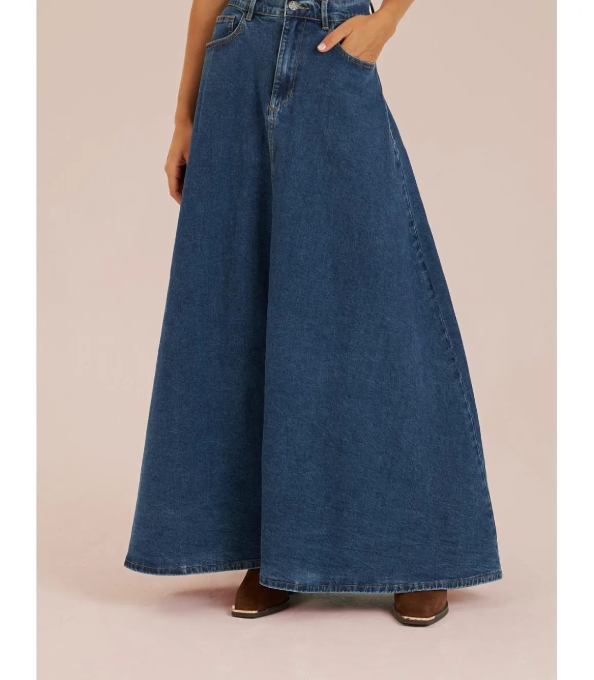 Alma en Pena Faldas|FALDA CAPA DENIM