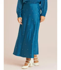 Alma en Pena Faldas|FALDA LARGA SATINADA PEDRERÍA