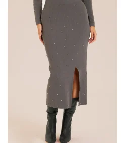 Alma en Pena Faldas|FALDA MIDI PUNTO PEDRERÍA