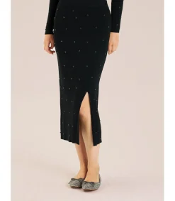 Alma en Pena Faldas|FALDA MIDI PUNTO PEDRERÍA