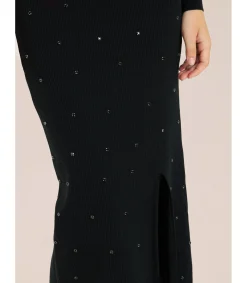 Alma en Pena Faldas|FALDA MIDI PUNTO PEDRERÍA