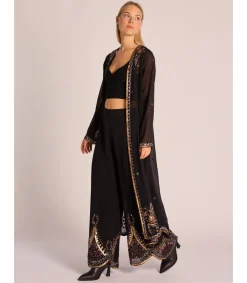 Alma en Pena Chaquetas|KIMONO LARGO ABALORIOS