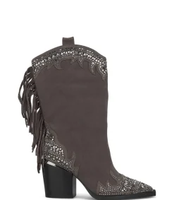 Alma en Pena Botas De Tacón|MEDIA BOTA BRILLANTE FLECOS