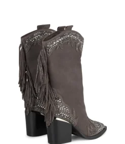 Alma en Pena Botas De Tacón|MEDIA BOTA BRILLANTE FLECOS