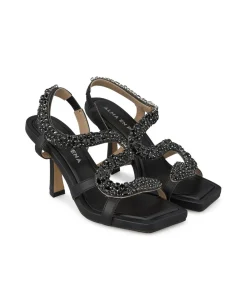 Alma en Pena Sandalias|SANDALIA TACÓN SERPIENTE BRILLOS