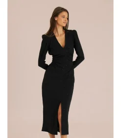 Alma en Pena Vestidos Largos|VESTIDO DRAPEADO LATERAL