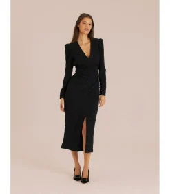 Alma en Pena Vestidos Largos|VESTIDO DRAPEADO LATERAL